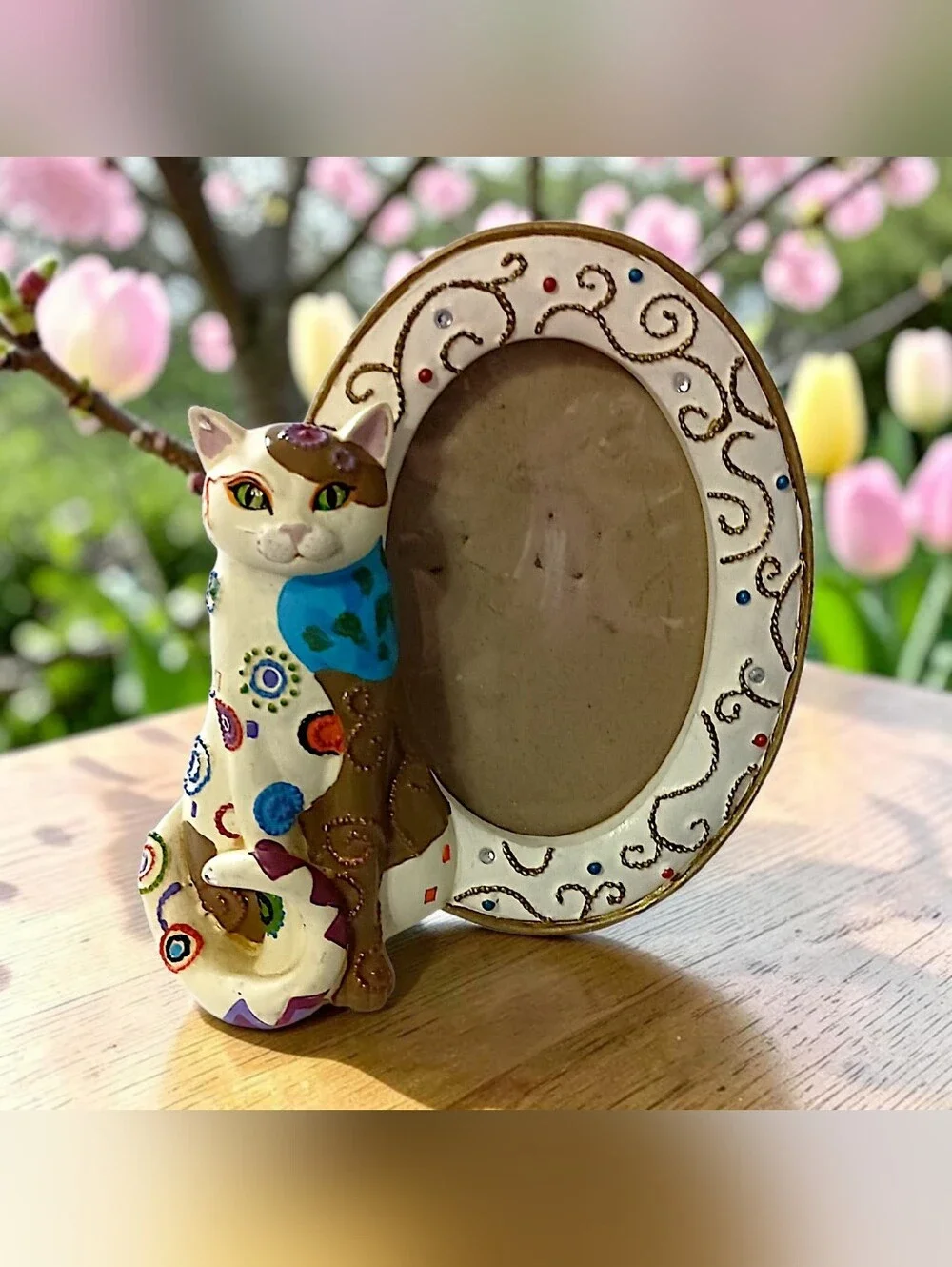 Kleo Kats Mini Cat Picture Photo Frame Hand Painted Whimsical Collectible Resin